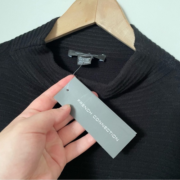 French Connection Babysoft High Neck Jumper Mock Neck Sweater Black Size XL NWT - Picture 5 of 8